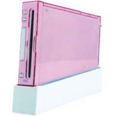 Carcasa protectora wii + soporte con ventilador  ( Rosa )