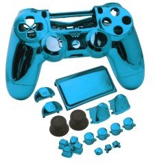 Carcasa mando DualShock 4 PS4 V2 - AZUL CROMADO