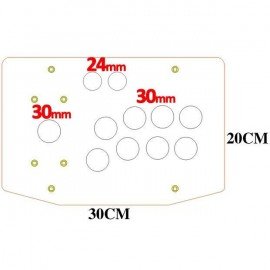 Plancha metacrilato joystick arcade - TRANSP H10