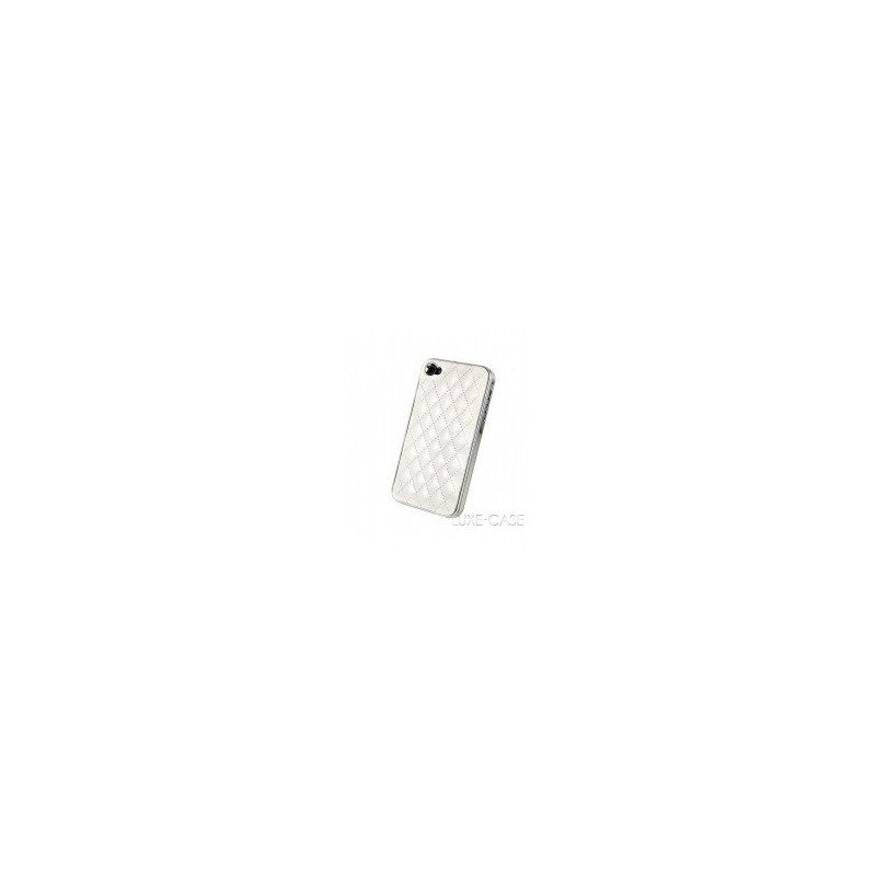 Funda Rigida iPhone 4G / 4s ( Rombos de Piel Blanca )