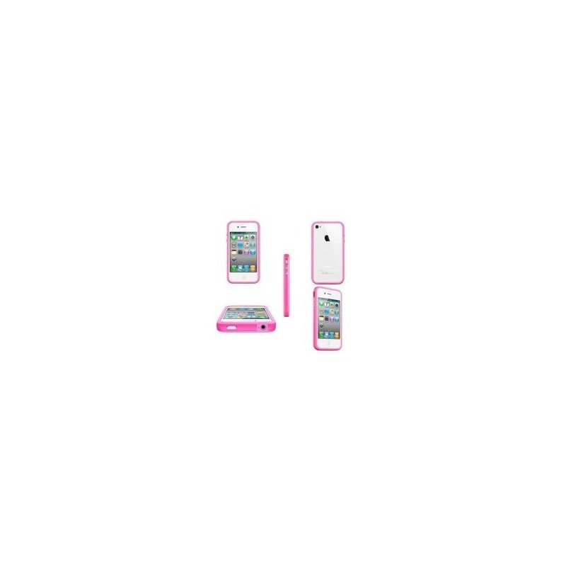 Funda Bumper TPU con botones cromados iPhone 4G / 4s ( Rosa )