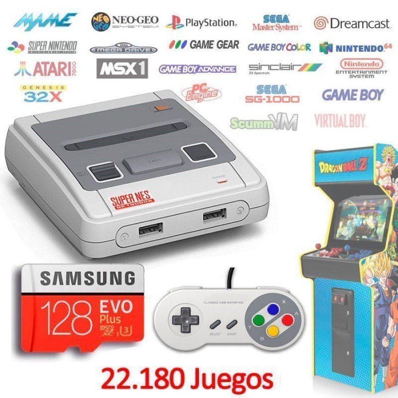 Consola Retrobox SNES Super Nintendo MINI, emuladores arcade