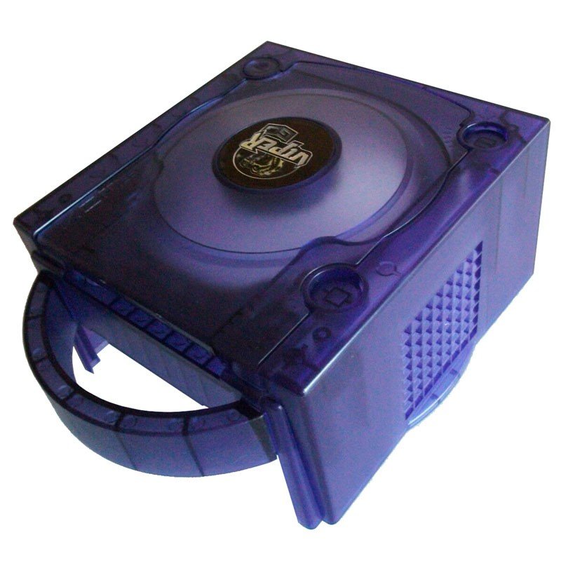 Carcasa GameCube XCM Viper compatible con DVD GRANDES - Cristal BLUE