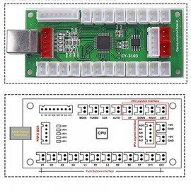 Controlador USB Arcade - Bosega 1 Player - PS2 PS3 XBOX360 PC RASPBERRY ANDROID