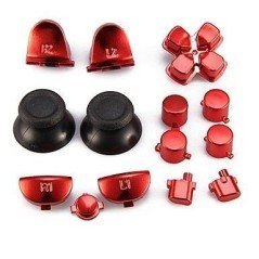 Carcasa completa + botones DualShock 4 PS4 rojo metalizado