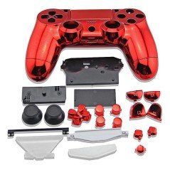 Carcasa completa + botones DualShock 4 PS4 rojo metalizado